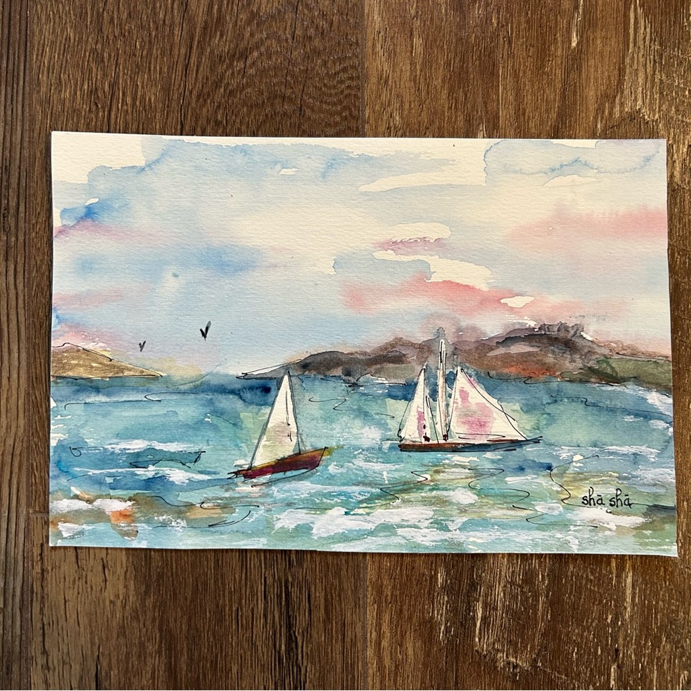 Watercolor Painting 'Sail' Unframed